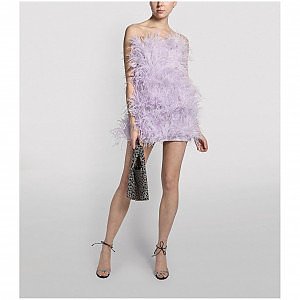 Rent Buy The Attico Ostrich Feather Mini Dress MY WARDROBE HQ