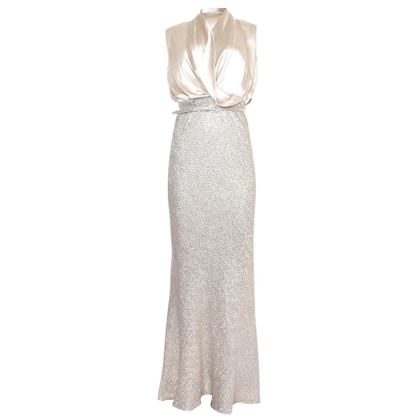 Oscar De La Renta Metallic Silk Dress