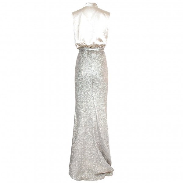 Oscar De La Renta Metallic Silk Dress