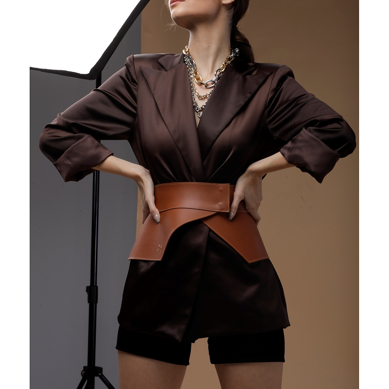 Joanna Andraos Signature Corset Belt Brown
