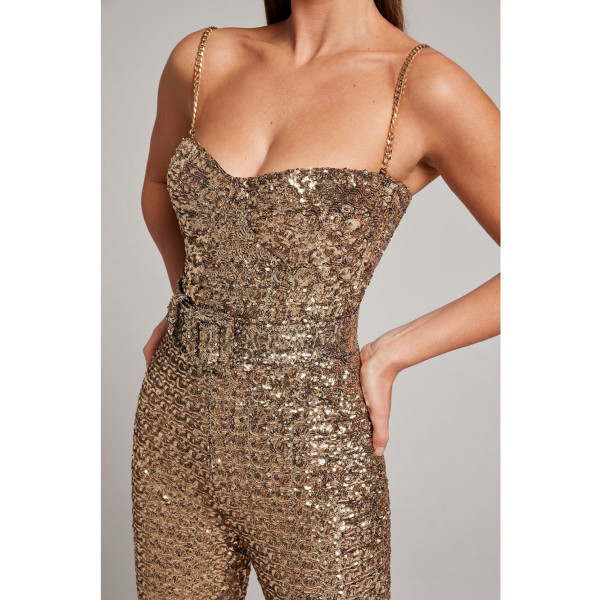 Nadine Merabi Lucinda Metallic Jumpsuit