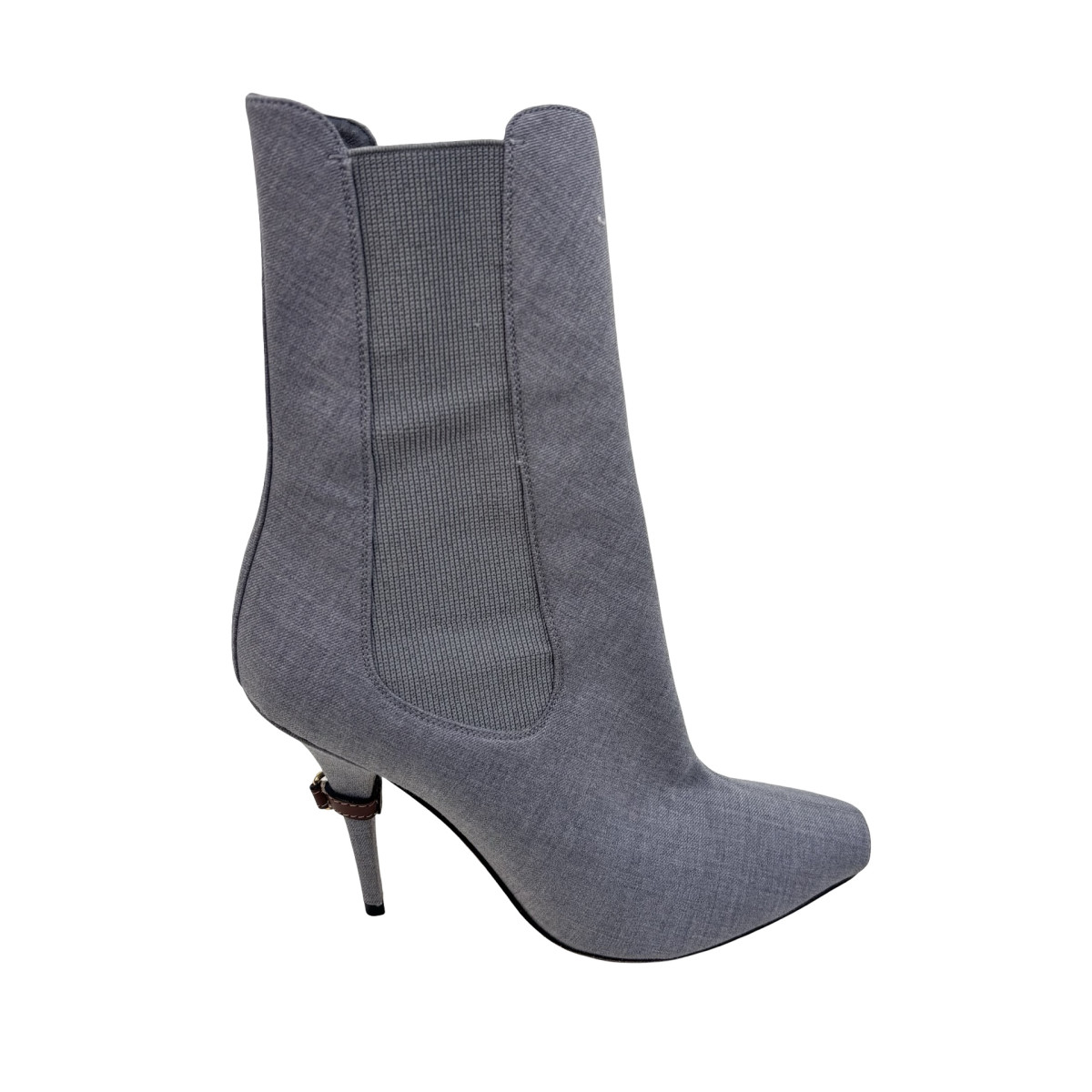 Burberry Grey Peep Toe Kenzie Ankle Boots