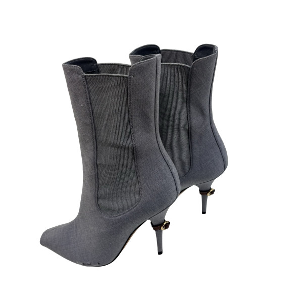 Burberry Grey Peep Toe Kenzie Ankle Boots