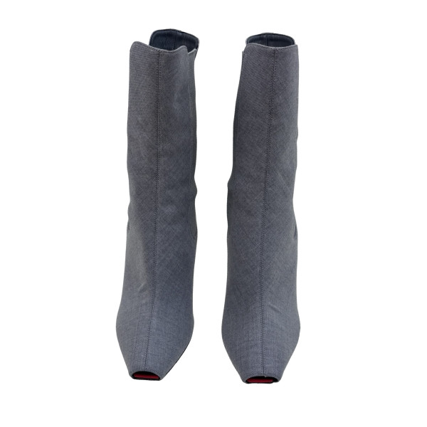 Burberry Grey Peep Toe Kenzie Ankle Boots