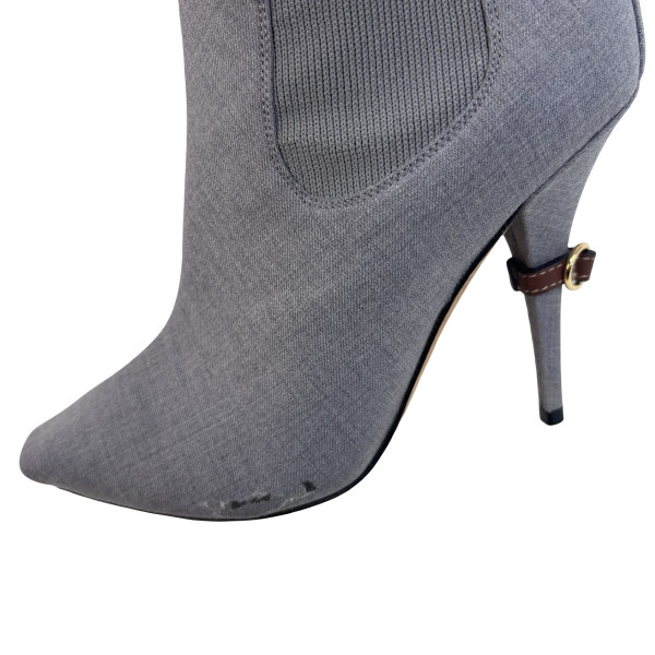 Burberry Grey Peep Toe Kenzie Ankle Boots