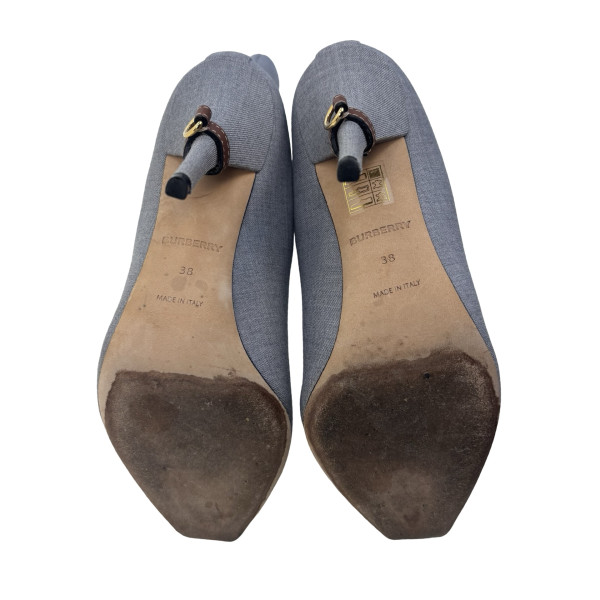 Burberry Grey Peep Toe Kenzie Ankle Boots