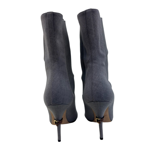 Burberry Grey Peep Toe Kenzie Ankle Boots