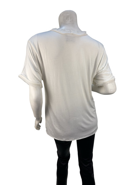Lanvin White Structured Fringe Top