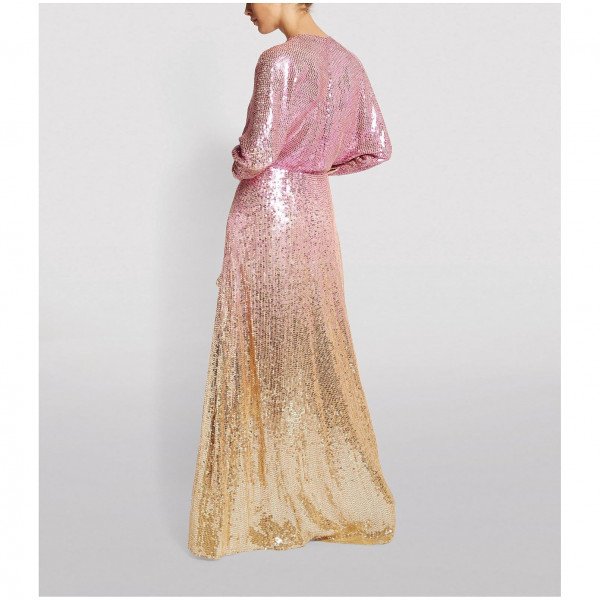 Jenny Packham Gina Ombré Sequin Wrap Gown