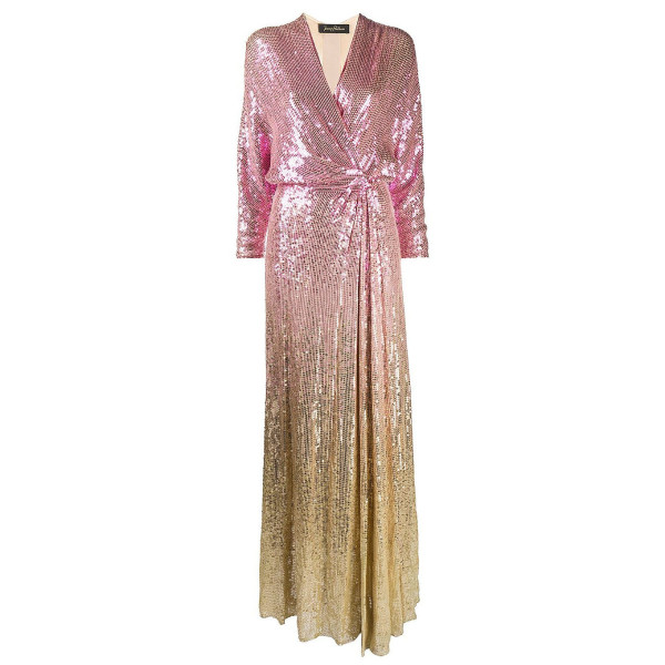 Rent Buy Jenny Packham Gina Ombré Sequin Wrap Gown | MY WARDROBE HQ