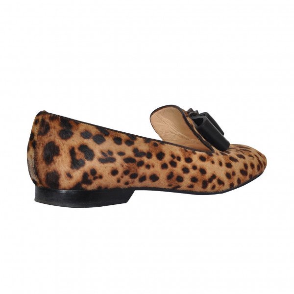 Christian Louboutin Leopard Print Bow Loafers
