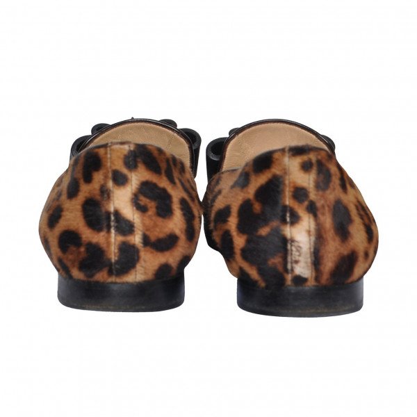 Christian Louboutin Leopard Print Bow Loafers