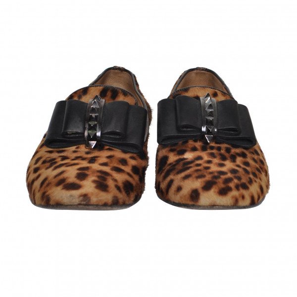 Christian Louboutin Leopard Print Bow Loafers
