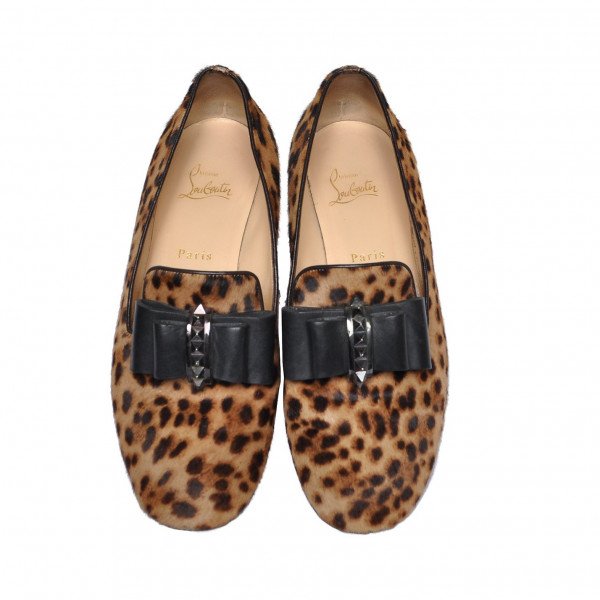 Christian Louboutin Leopard Print Bow Loafers