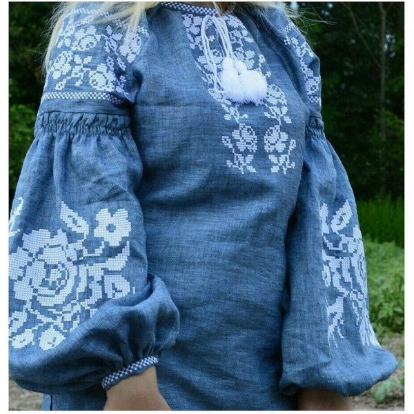 Stand With Ukraine Ukrainian Embroidered Linen Blouse