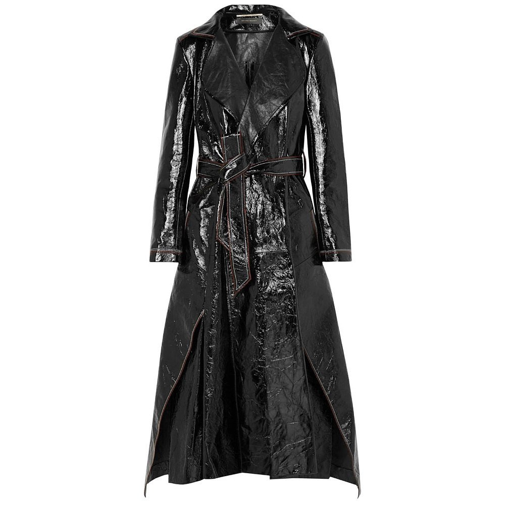 Roland Mouret Marvin Cracked Patent Leather Coat