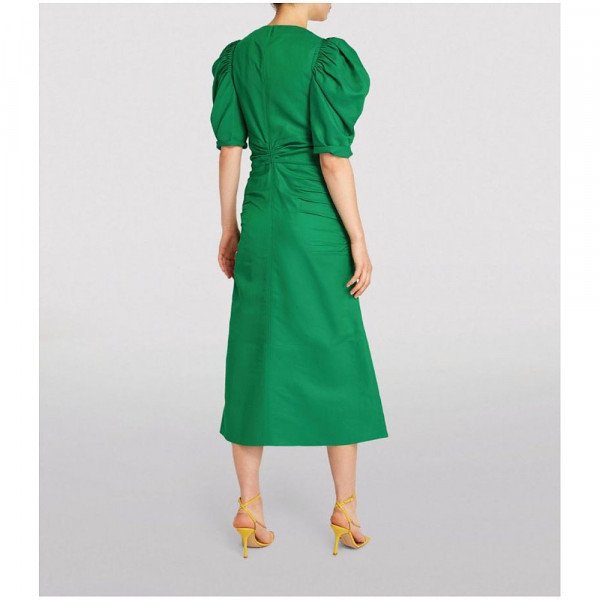 Proenza Schouler Linen-Blend Gathered Midi Dress