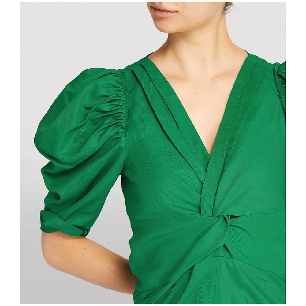Proenza Schouler Linen-Blend Gathered Midi Dress