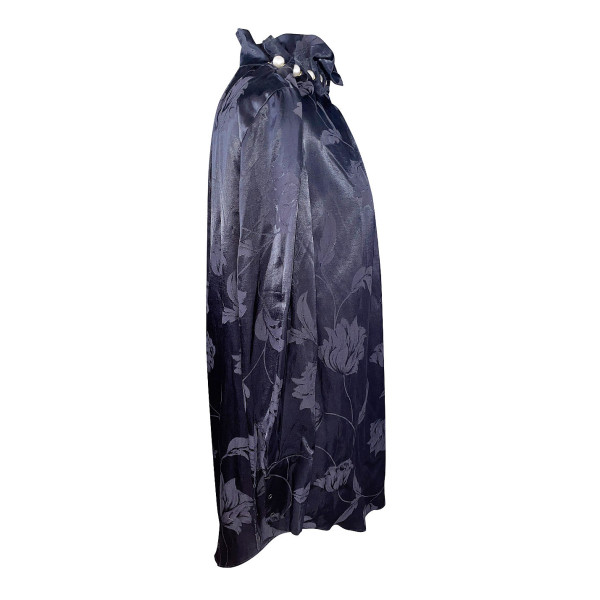 Mother of Pearl Pearl-Detail Satin Jacquard Blouse