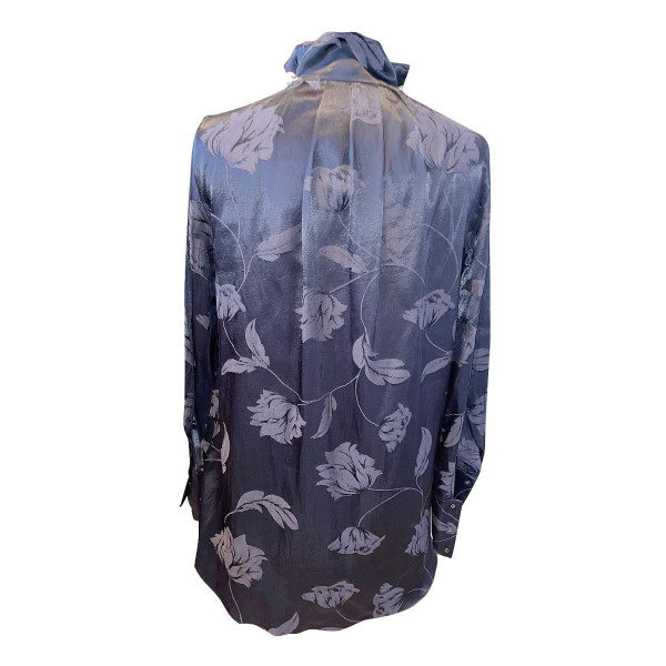 Mother of Pearl Pearl-Detail Satin Jacquard Blouse