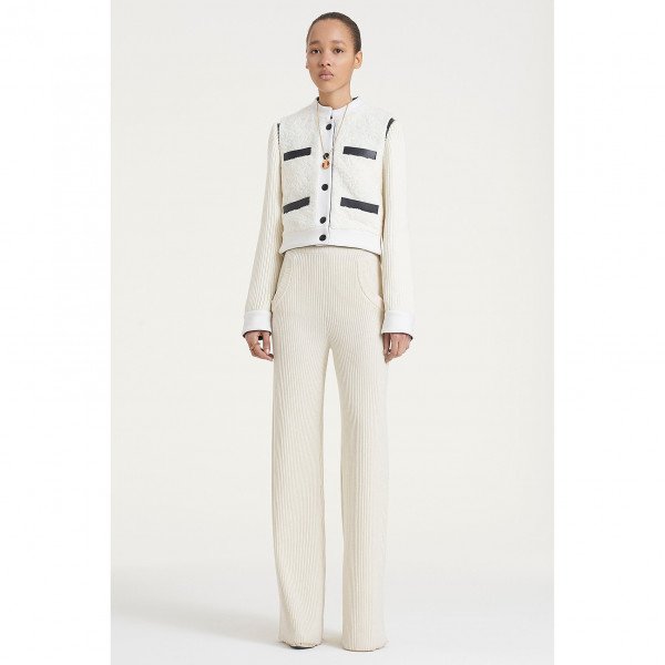 PORTS 1961 Rib Knit Trousers With Front Pockets