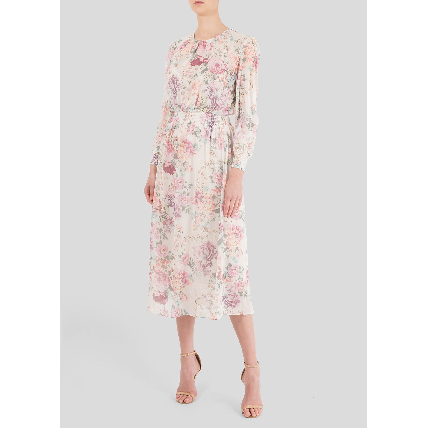 Raoul Floral Print Chiffon Midi Dress