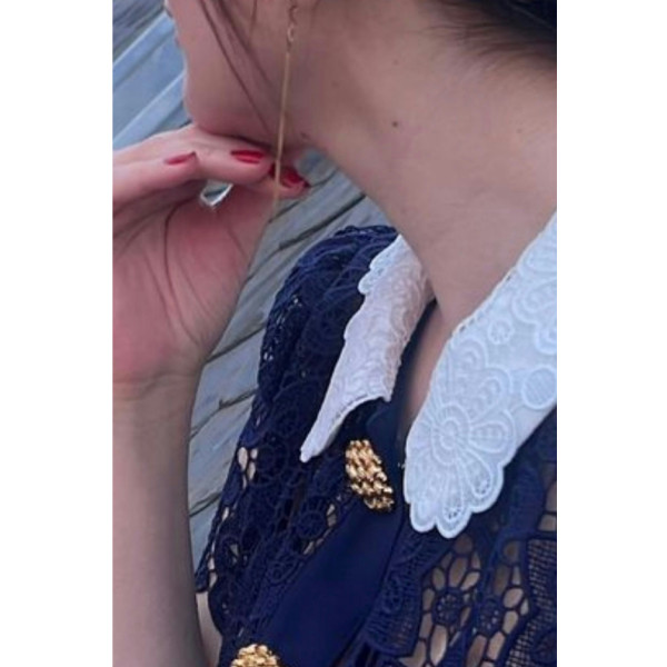 Self-Portrait Floral Guipure Midi Dress