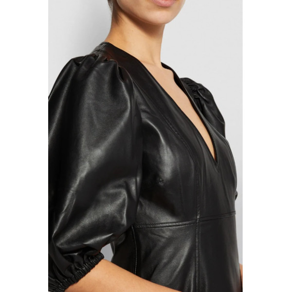 Ganni Leather Mini Dress