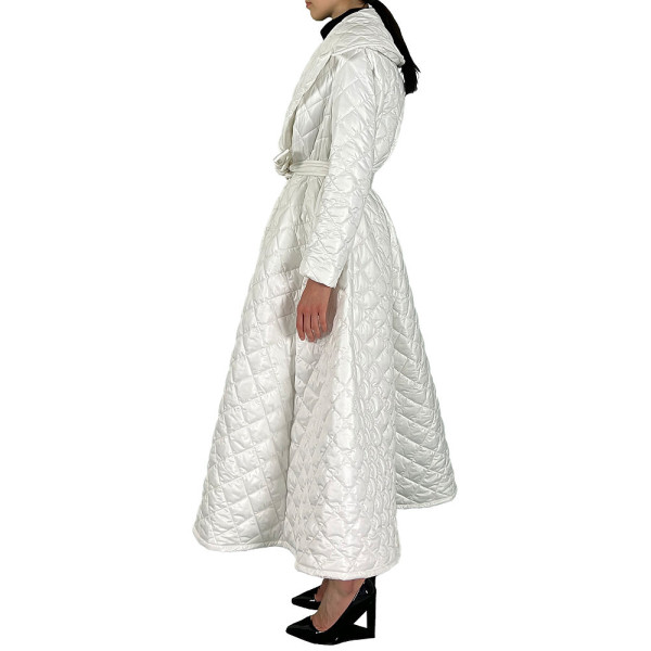 Sara Battaglia Quilted Long Coat