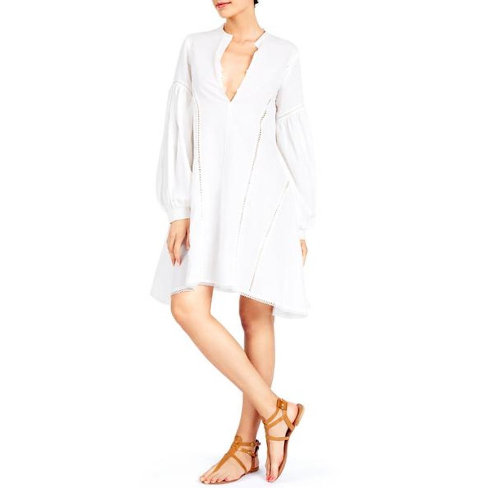 A Mere Co Lace-Trimmed Shirt Dress