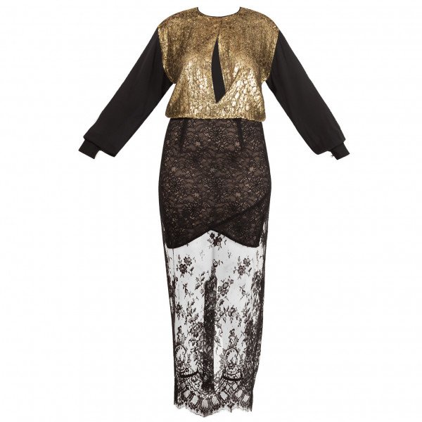 Rent Buy Alessandra Rich Metallic Lace Gown MY WARDROBE HQ