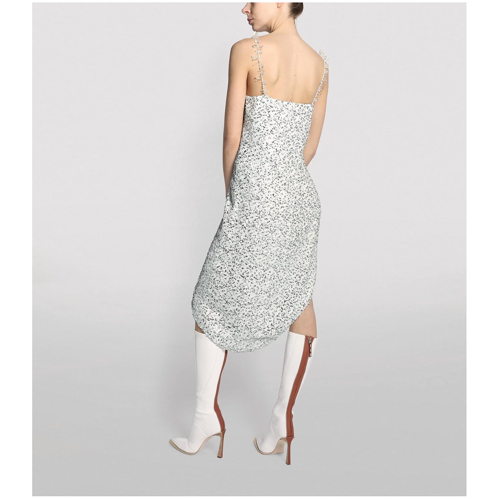 Halpern Embellished Asymmetric Slip Dress