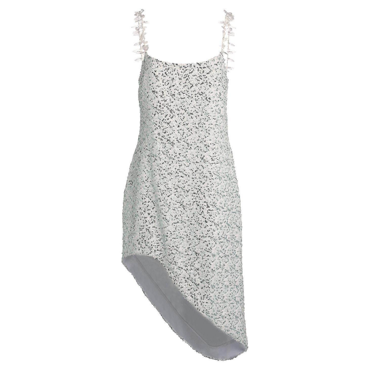 Halpern Embellished Asymmetric Slip Dress