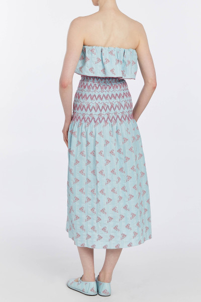 Markarian NY Ashton Blue And Pink Floral Smocked Dress