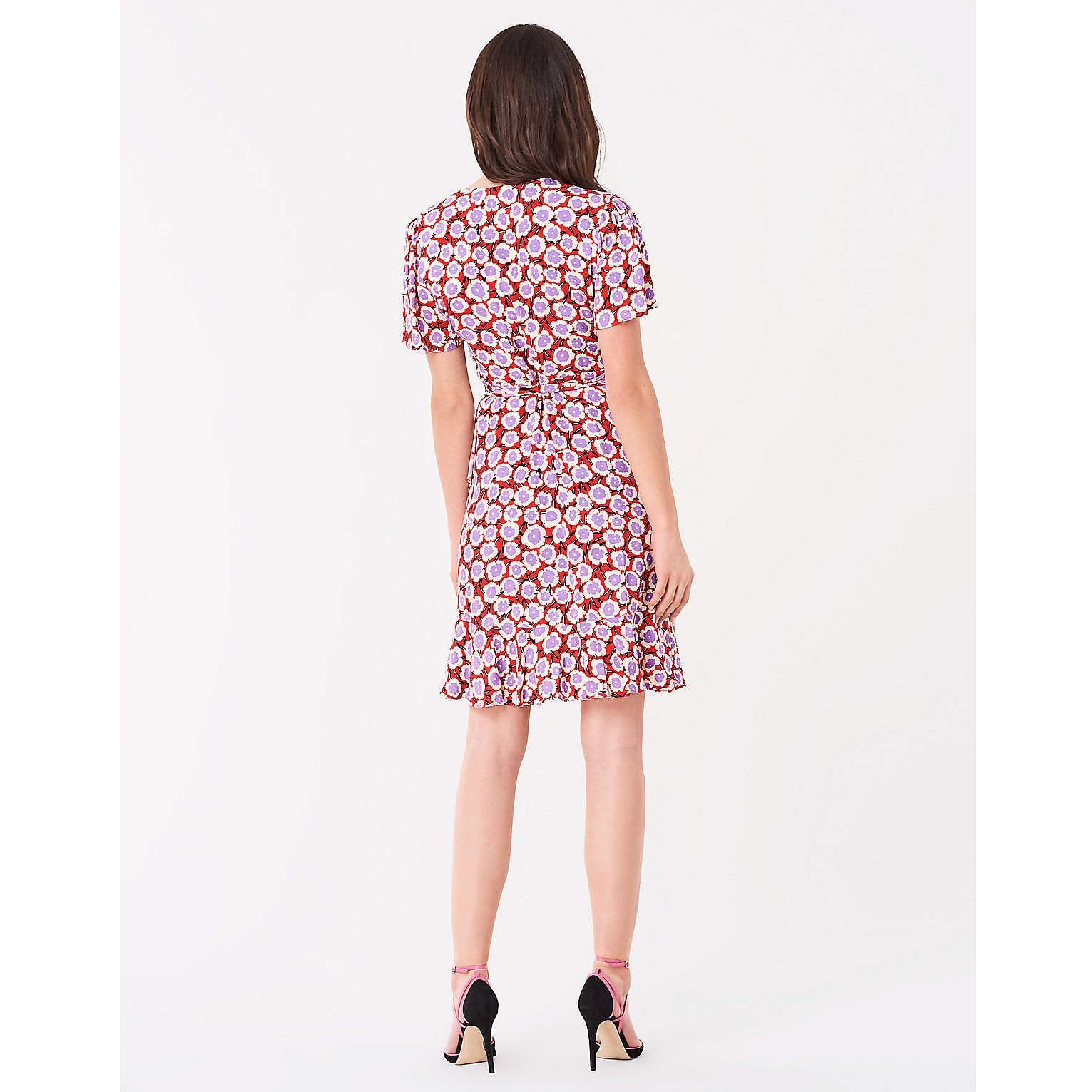 dvf ruffle sleeve wrap dress