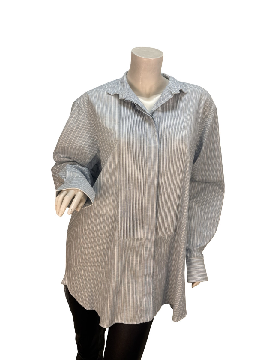 CÉLINE Blue Striped Button Up Shirt