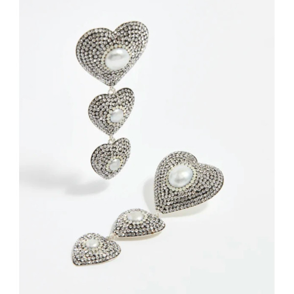 Soru Heart Crystal Drop Earrings