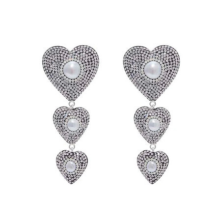 Rent Buy Soru Heart Crystal Drop Earrings | MY WARDROBE HQ