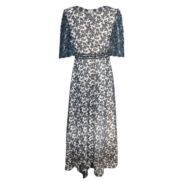 Vilshenko V-Neck Lace Midi Dress