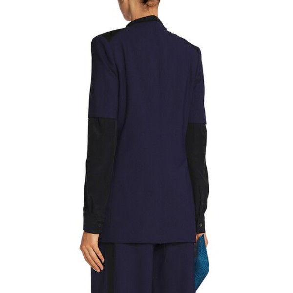 Amanda Wakeley Panelled Contrast-Sleeve Blazer