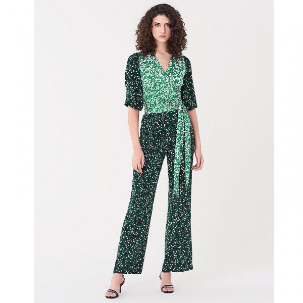 Diane von Furstenberg Blaire Silk Crepe De Chine Jumpsuit