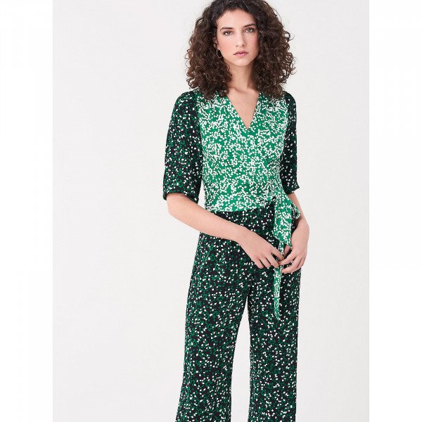 Diane von Furstenberg Blaire Silk Crepe De Chine Jumpsuit