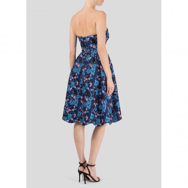 Starsica Strapless Floral Jacquard Dress