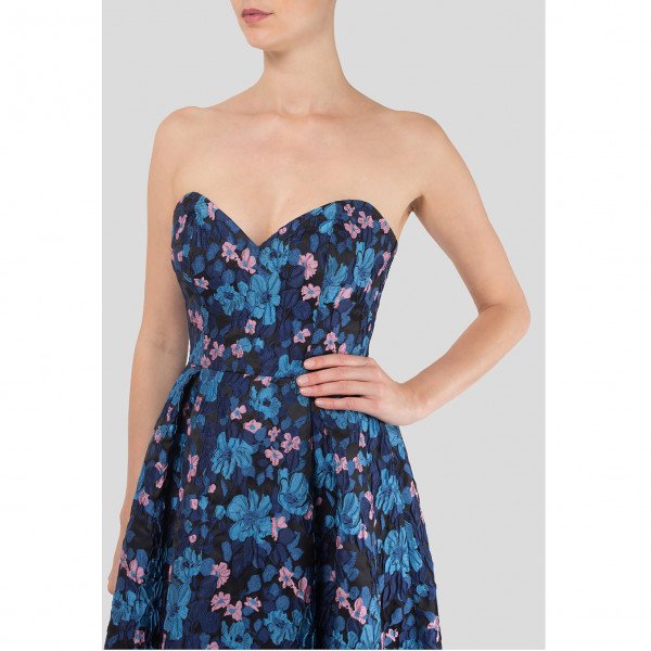 Starsica Strapless Floral Jacquard Dress