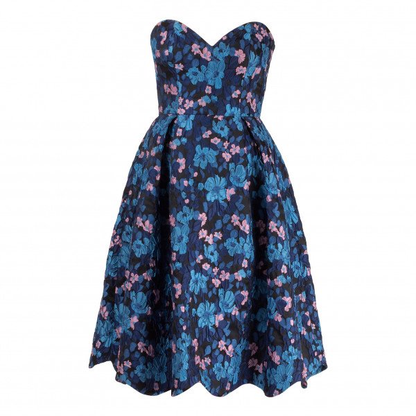 Starsica Strapless Floral Jacquard Dress