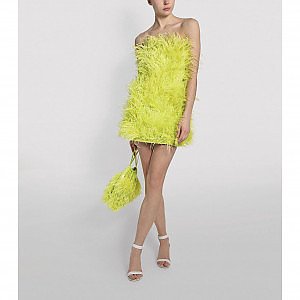 Rent Buy The Attico Ostrich Feather Mini Dress MY WARDROBE HQ