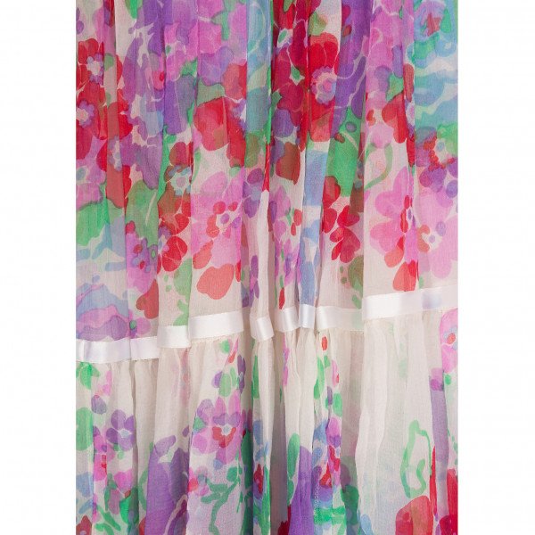 Vintage Couture Floral Silk Maxi Dress