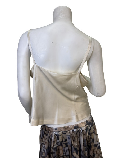 ERIK SCHAIX Ivory Silk Draped Camisole Top