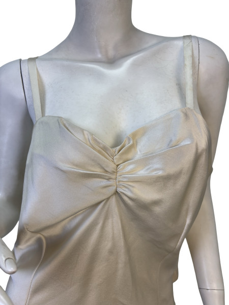 ERIK SCHAIX Ivory Silk Draped Camisole Top