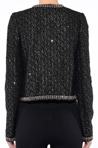 Giambattista Valli Cropped bouclé jacket with gold buttons